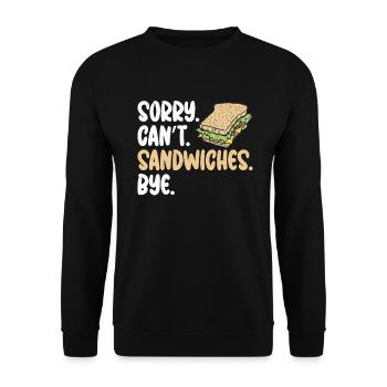 Sandwich Lover Gift - Unisex Sweatshirt - black - Front - Alina (178cm) & Michal (187cm)