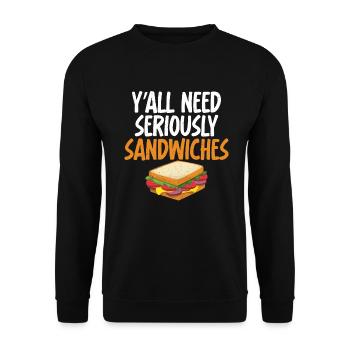 Cadeau Sandwich Lover - Sweat-shirt Unisexe - noir - Devant - Alina (178cm) & Michal (187cm)