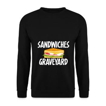 Sandwich Lover Gift - Unisex Sweatshirt - black - Front - Alina (178cm) & Michal (187cm)