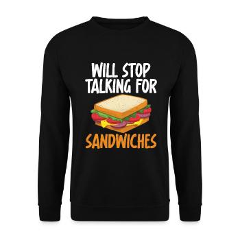 Sandwich Lover Gift - Unisex Sweatshirt - black - Front - Alina (178cm) & Michal (187cm)