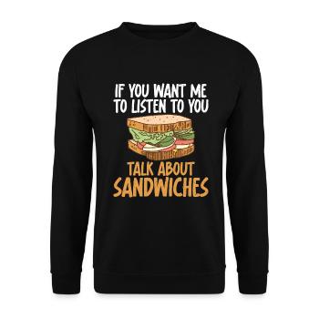 Sandwich Lover Gift - Unisex Sweatshirt - black - Front - Alina (178cm) & Michal (187cm)