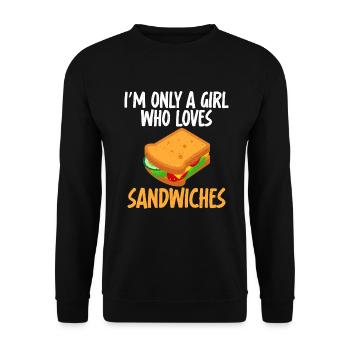 Sandwich Lover Gift - Unisex Sweatshirt - black - Front - Alina (178cm) & Michal (187cm)