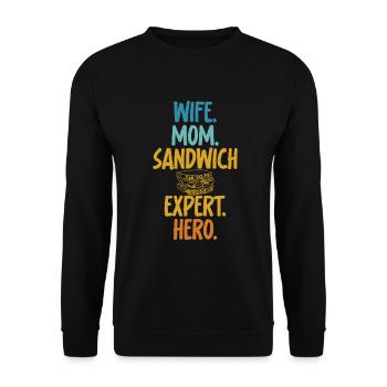 Sandwich Lover Gift - Unisex Sweatshirt - black - Front - Alina (178cm) & Michal (187cm)