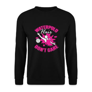 Wasserball Sport Wasserballerin Geschenk - Unisex Pullover - Schwarz - Vorne - Alina (178cm) & Michal (187cm)