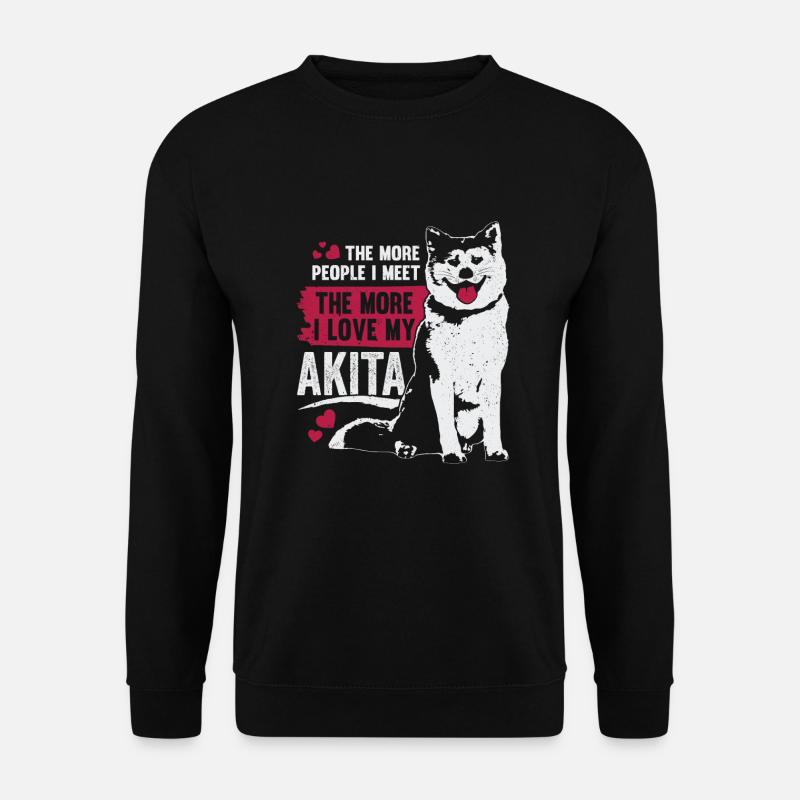 Japanischer Akita Akita-Inu Hund Geschenk - Unisex Pullover - Schwarz