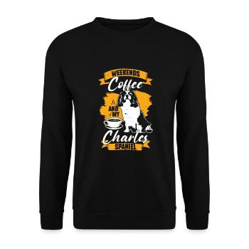 Cavalier King Charles Spaniel Dog Owner Cadeau - Sweat-shirt Unisexe - noir - Devant - Alina (178cm) & Michal (187cm)
