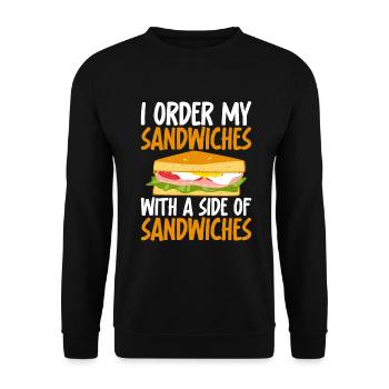 Sandwich Lover Gift - Unisex Sweatshirt - black - Front - Alina (178cm) & Michal (187cm)