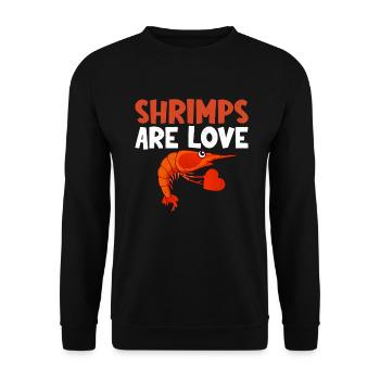 Shrimp Lover Gift - Unisex Sweatshirt - black - Front - Alina (178cm) & Michal (187cm)