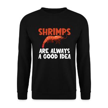 Shrimp Lover Gift - Unisex Sweatshirt - black - Front - Alina (178cm) & Michal (187cm)
