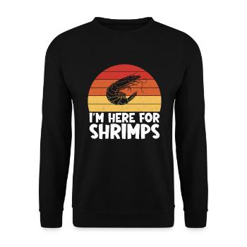Shrimp Lover Gift - Unisex Sweatshirt - black - Front - Alina (178cm) & Michal (187cm)