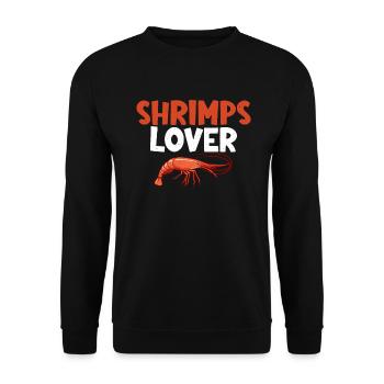 Shrimp Lover Gift - Unisex Sweatshirt - black - Front - Alina (178cm) & Michal (187cm)