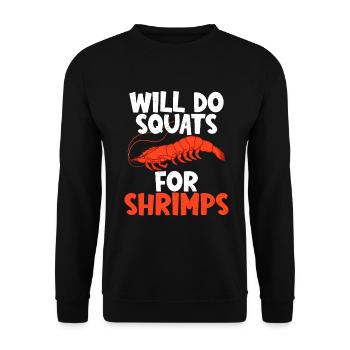 Shrimp Lover Gift - Unisex Sweatshirt - black - Front - Alina (178cm) & Michal (187cm)
