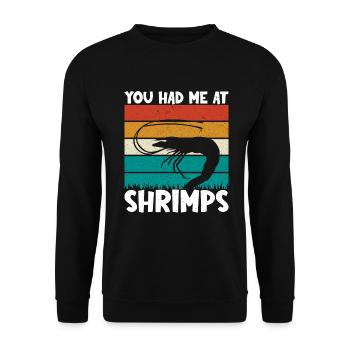 Shrimp Lover Gift - Unisex Sweatshirt - black - Front - Alina (178cm) & Michal (187cm)