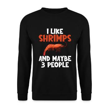 Shrimp Lover Gift - Unisex Sweatshirt - black - Front - Alina (178cm) & Michal (187cm)