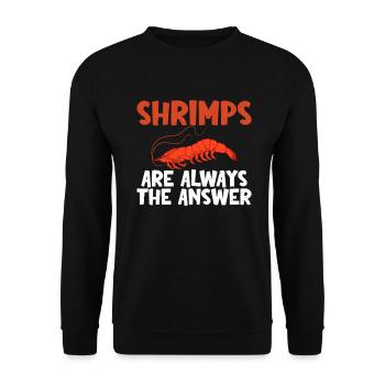 Shrimp Lover Gift - Unisex Sweatshirt - black - Front - Alina (178cm) & Michal (187cm)