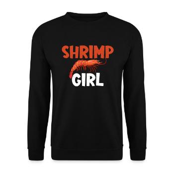 Shrimp Lover Gift - Unisex Sweatshirt - black - Front - Alina (178cm) & Michal (187cm)