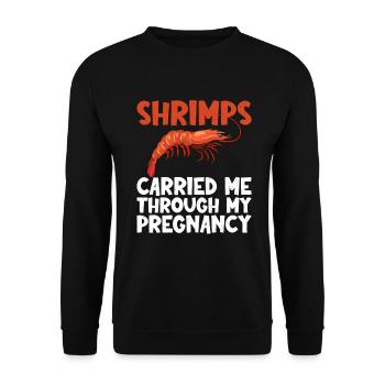 Shrimp Lover Gift - Unisex Sweatshirt - black - Front - Alina (178cm) & Michal (187cm)