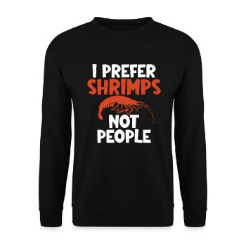 Shrimp Lover Gift - Unisex Sweatshirt - black - Front - Alina (178cm) & Michal (187cm)
