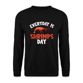 Shrimp Lover Gift - Unisex Sweatshirt - black - Front - Alina (178cm) & Michal (187cm)