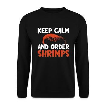 Shrimp Lover Gift - Unisex Sweatshirt - black - Front - Alina (178cm) & Michal (187cm)