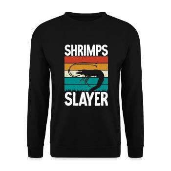 Shrimp Lover Gift - Unisex Sweatshirt - black - Front - Alina (178cm) & Michal (187cm)