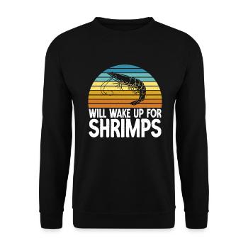 Shrimp Lover Gift - Unisex Sweatshirt - black - Front - Alina (178cm) & Michal (187cm)