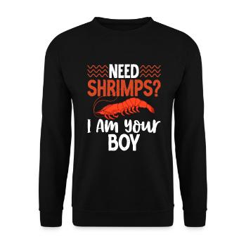 Shrimp Lover Gift - Unisex Sweatshirt - black - Front - Alina (178cm) & Michal (187cm)