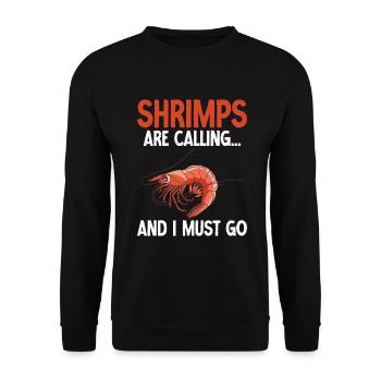 Shrimp Lover Gift - Unisex Sweatshirt - black - Front - Alina (178cm) & Michal (187cm)