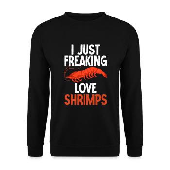 Shrimp Lover Gift - Unisex Sweatshirt - black - Front - Alina (178cm) & Michal (187cm)