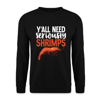 Shrimp Lover Gift - Unisex Sweatshirt - black - Front - Alina (178cm) & Michal (187cm)