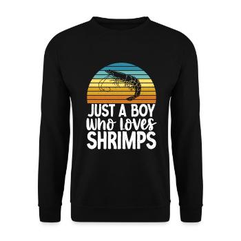 Shrimp Lover Gift - Unisex Sweatshirt - black - Front - Alina (178cm) & Michal (187cm)