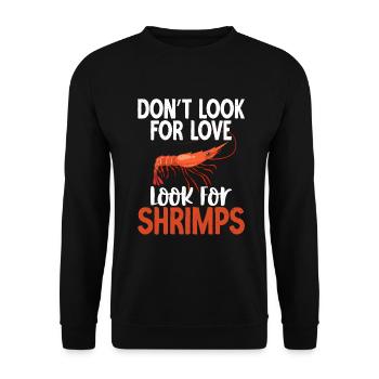 Shrimp Lover Gift - Unisex Sweatshirt - black - Front - Alina (178cm) & Michal (187cm)