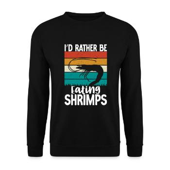 Shrimp Lover Gift - Unisex Sweatshirt - black - Front - Alina (178cm) & Michal (187cm)