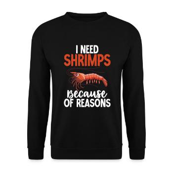 Shrimp Lover Gift - Unisex Sweatshirt - black - Front - Alina (178cm) & Michal (187cm)