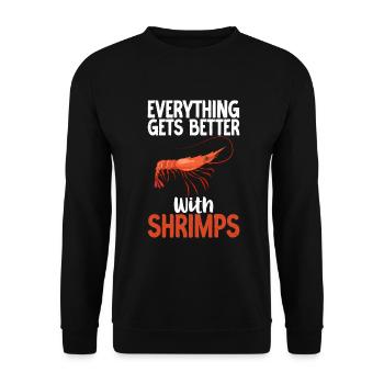 Shrimp Lover Gift - Unisex Sweatshirt - black - Front - Alina (178cm) & Michal (187cm)