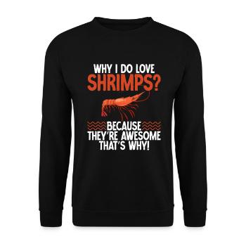 Shrimp Lover Gift - Unisex Sweatshirt - black - Front - Alina (178cm) & Michal (187cm)