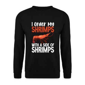 Shrimp Lover Gift - Unisex Sweatshirt - black - Front - Alina (178cm) & Michal (187cm)