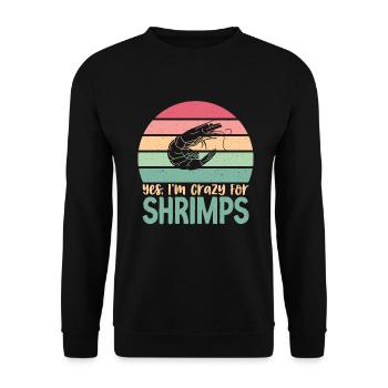 Shrimp Lover Gift - Unisex Sweatshirt - black - Front - Alina (178cm) & Michal (187cm)