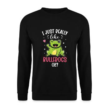Bullfrog Frog Gift - Unisex Sweatshirt - black - Front - Alina (178cm) & Michal (187cm)