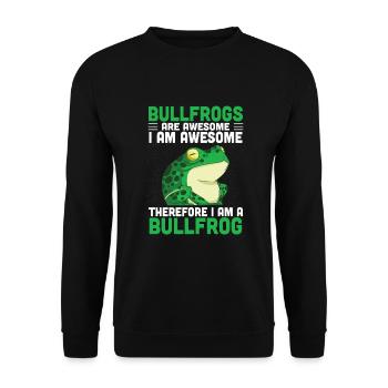 Bullfrog Frog Gift - Unisex Sweatshirt - black - Front - Alina (178cm) & Michal (187cm)