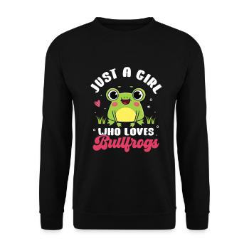 Bullfrog Frog Gift - Unisex Sweatshirt - black - Front - Alina (178cm) & Michal (187cm)