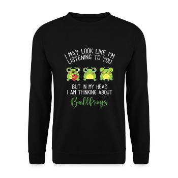 Bullfrog Frog Gift - Unisex Sweatshirt - black - Front - Alina (178cm) & Michal (187cm)