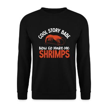 Shrimp Lover Gift - Unisex Sweatshirt - black - Front - Alina (178cm) & Michal (187cm)