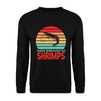 Shrimp Lover Gift - Unisex Sweatshirt - black - Front - Alina (178cm) & Michal (187cm)