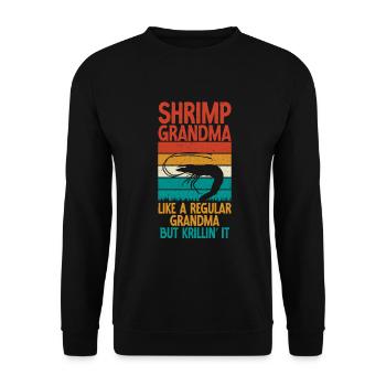 Shrimp Lover Gift - Unisex Sweatshirt - black - Front - Alina (178cm) & Michal (187cm)