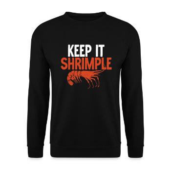 Garnelenliebhaber Geschenk - Unisex Pullover - Schwarz - Vorne - Alina (178cm) & Michal (187cm)