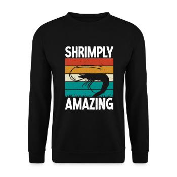 Shrimp Lover Gift - Unisex Sweatshirt - black - Front - Alina (178cm) & Michal (187cm)