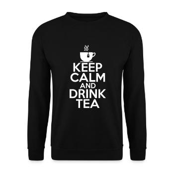 Teeliebhaber Geschenke - Unisex Pullover - Schwarz - Vorne - Alina (178cm) & Michal (187cm)
