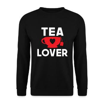 Teeliebhaber Geschenke - Unisex Pullover - Schwarz - Vorne - Alina (178cm) & Michal (187cm)
