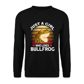 Bullfrog Frog Gift - Unisex Sweatshirt - black - Front - Alina (178cm) & Michal (187cm)